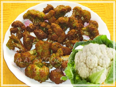 Cauliflower Fry Flavoured with Mint, Coriander, Green Chili and Curd