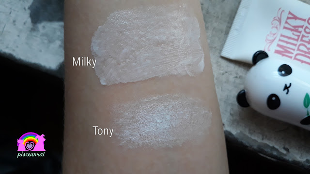 Tony Moly Panda's Dream Brightening Eye Base review, Milky Dress The White Platinum Anti-Wrinkle and Whitening review,