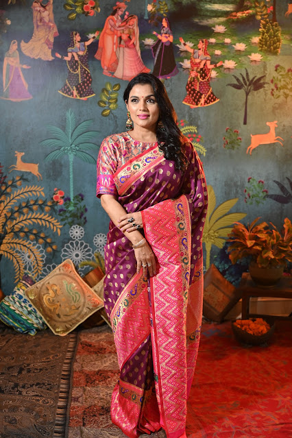 Ektara mushroo silk saree