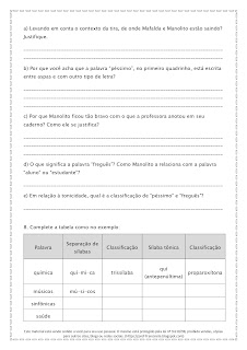 Atividades 1 de Português 5º ano - Alinhadas à BNCC