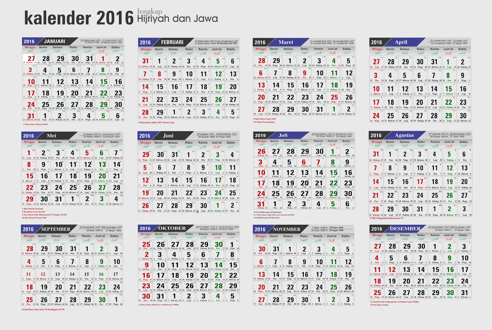 Gambar Kalender 2022 Berukuran Besar Jelas dan Bisa Diprint