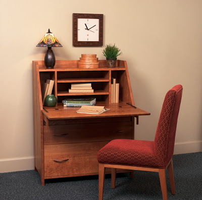 secretary desk, open