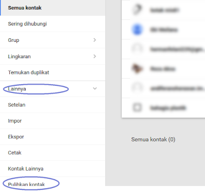 Cara Mengembalikan Kontak Yang Terhapus Di Gmail