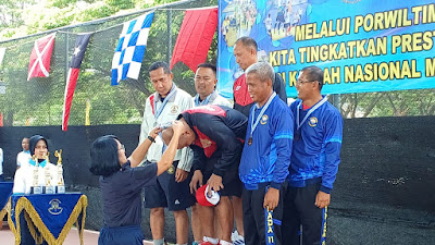 Berjaya, Kontingen UPT Mabesal Raih Emas Ganda Pamen U.45 Cabor Tenis Lapangan 