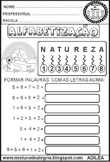 atividades para alfabetização, formação de palavras