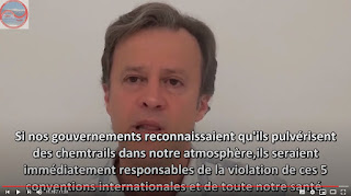 copie écran d'une vidéo d'un intervenant qui affirme que les lois internationales sont violées