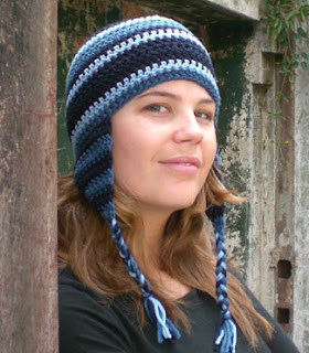 ORINOCO, crocheted ear-flap hat