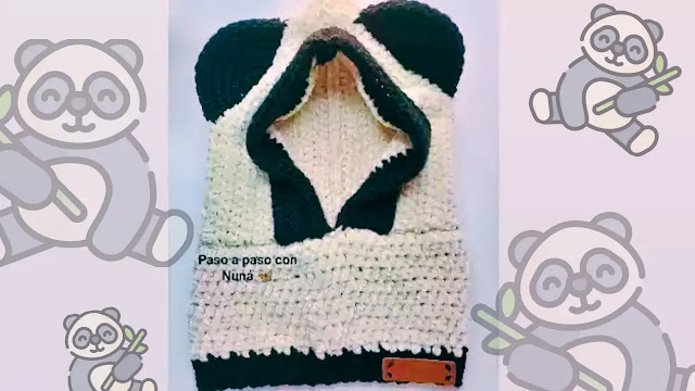 Tutorial de Capucha de Oso Panda a Crochet