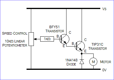 Darlington Pair to Drive DC motor Circuit