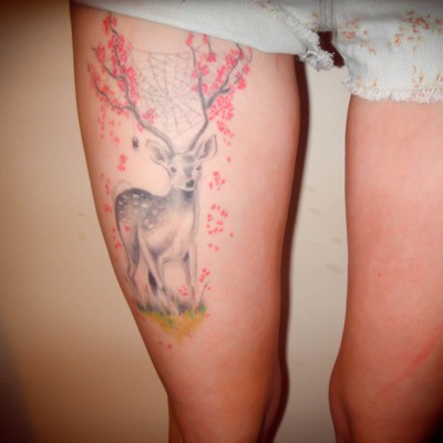 Weird but cool deer tattoo