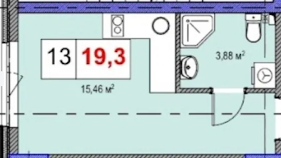 смарт квартира 19 м2, планировка