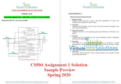 CS504 Assignment 1 Solution Sample Preview Spring 2020