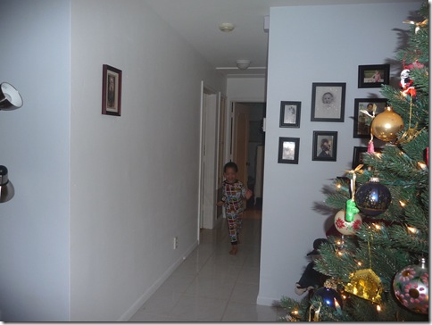 Christmas morning - coming down hall