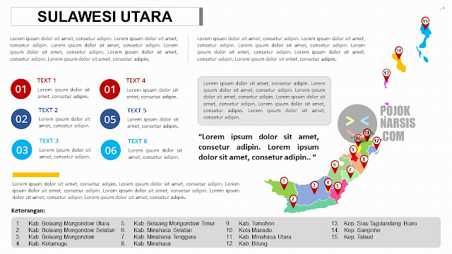 Peta Provinsi Sulawesi Utara Editable Powerpoint