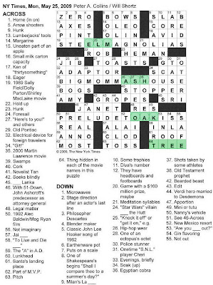 Crossword on The New York Times Crossword In Gothic  05 25 09    Tree