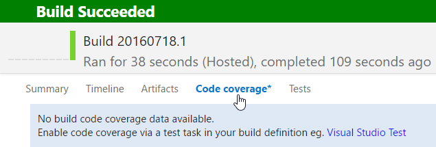 vsts build - code coverage