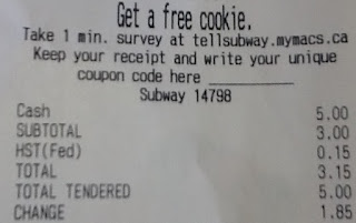 image Subway Receipt