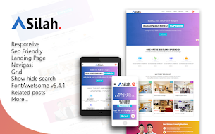Asilah Landing Page Responsive Blogger Template - Responsive Blogger Template