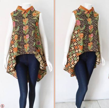 12 Contoh Model  Blouse Batik Atasan Wanita Modern 2020 