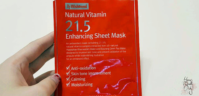 Review; By Wishtrend's Natural Vitamin 21.5 Enhancing Sheet Mask