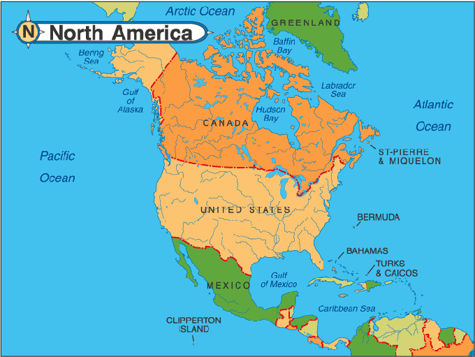 North America And South America Map