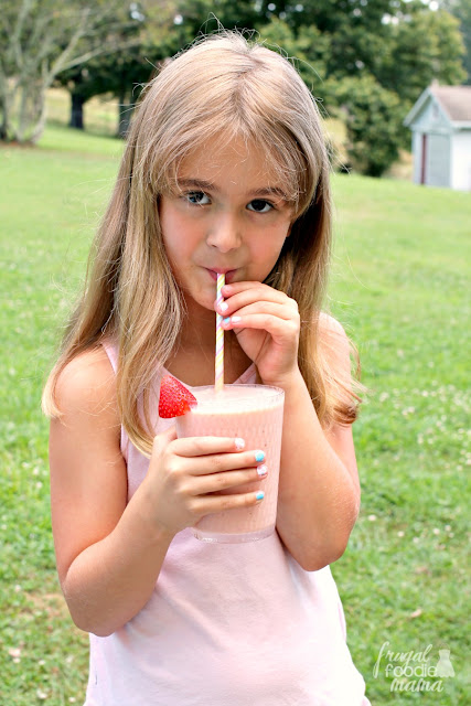 This Strawberry Papaya Tofu Smoothie is a thick & creamy blend of tofu, sweet strawberries, fresh papaya, frozen mango, & banana- a perfect quick & easy after school snack!