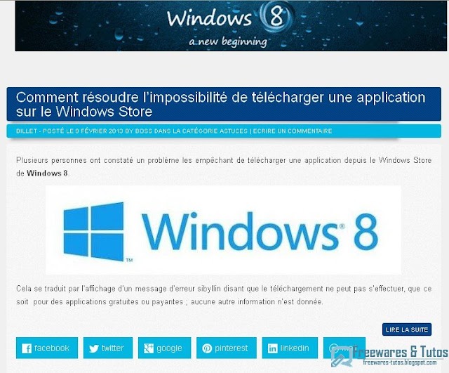 Le site du jour : Win8.fr, pour tout savoir sur Windows 8