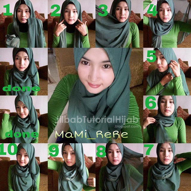 Tutorial hijab pashmina untuk wajah bulat casual montok terbaru 2016