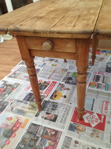 DIY Upcycled table and chairs before and after