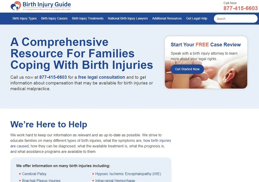 birthinjuryguide.org website.,  birth injury guide