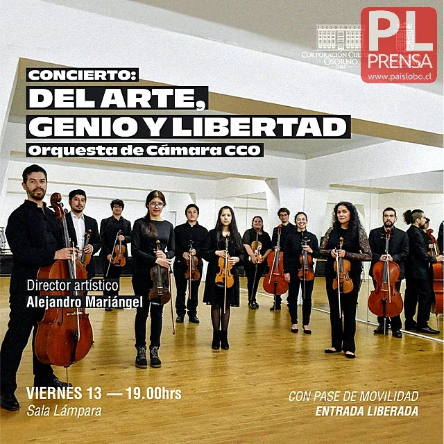 Concierto "Del arte, genio y libertad" este viernes en Osorno