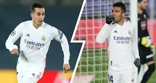 Lucas Vazquez win Real Madrid player with most tackles completed in 2020/21 ahead Casemiro