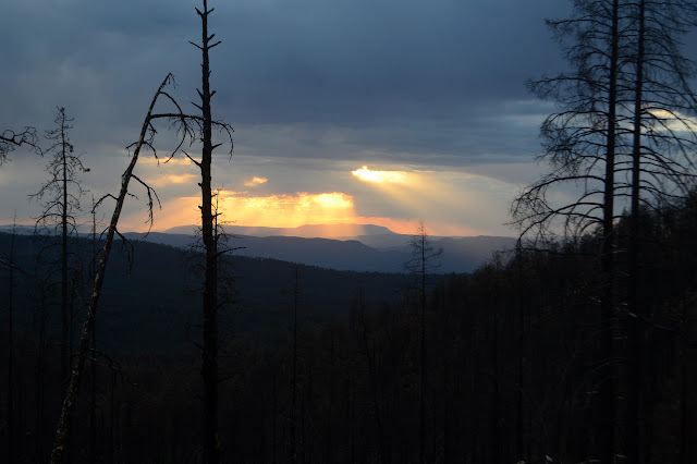 long rays through the clouds