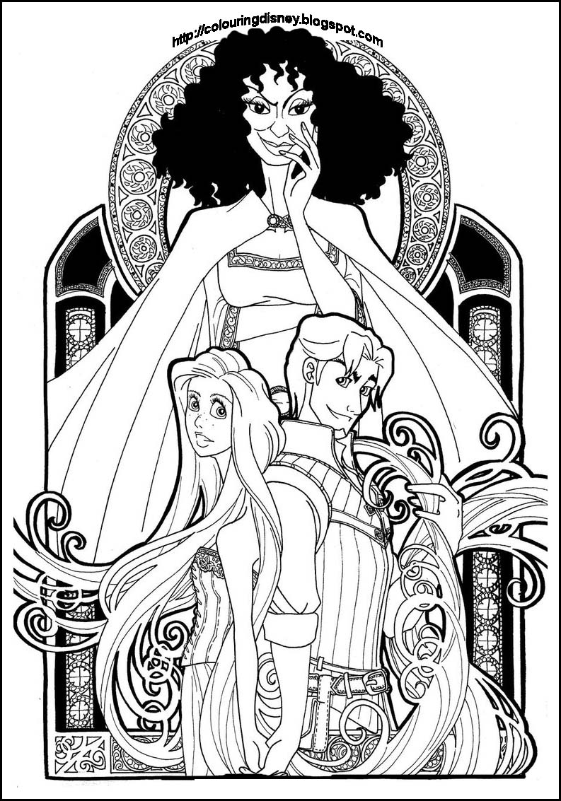 Download DISNEY RAPUNZEL COLORING PAGE