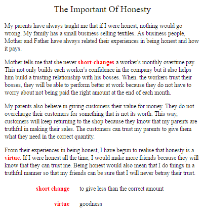 importance of honesty essay
