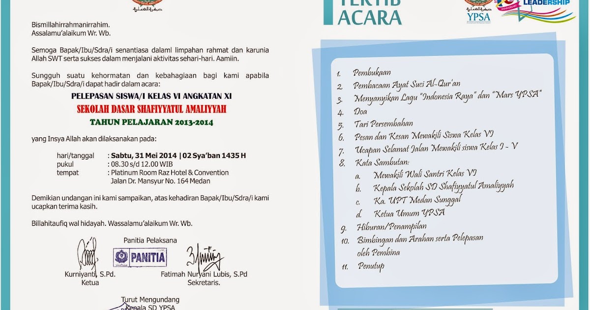 Contoh Surat Dinas Perpisahan Kelas 9 Contoh Surat