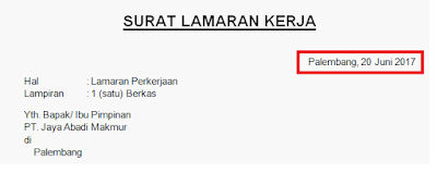Contoh Surat Lamaran Kerja