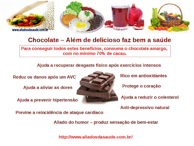 Chocolate -  Ajuda o coração e ainda a combater o stress