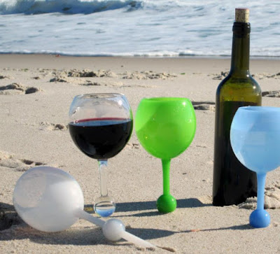 Beach Glass Is Wine Glass That Will Float In Pool, Stand Up Straight In Sand, Grass, Snow