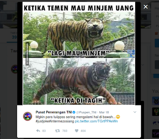TNI Juga Bikin Meme Macan Lucu Cisewu