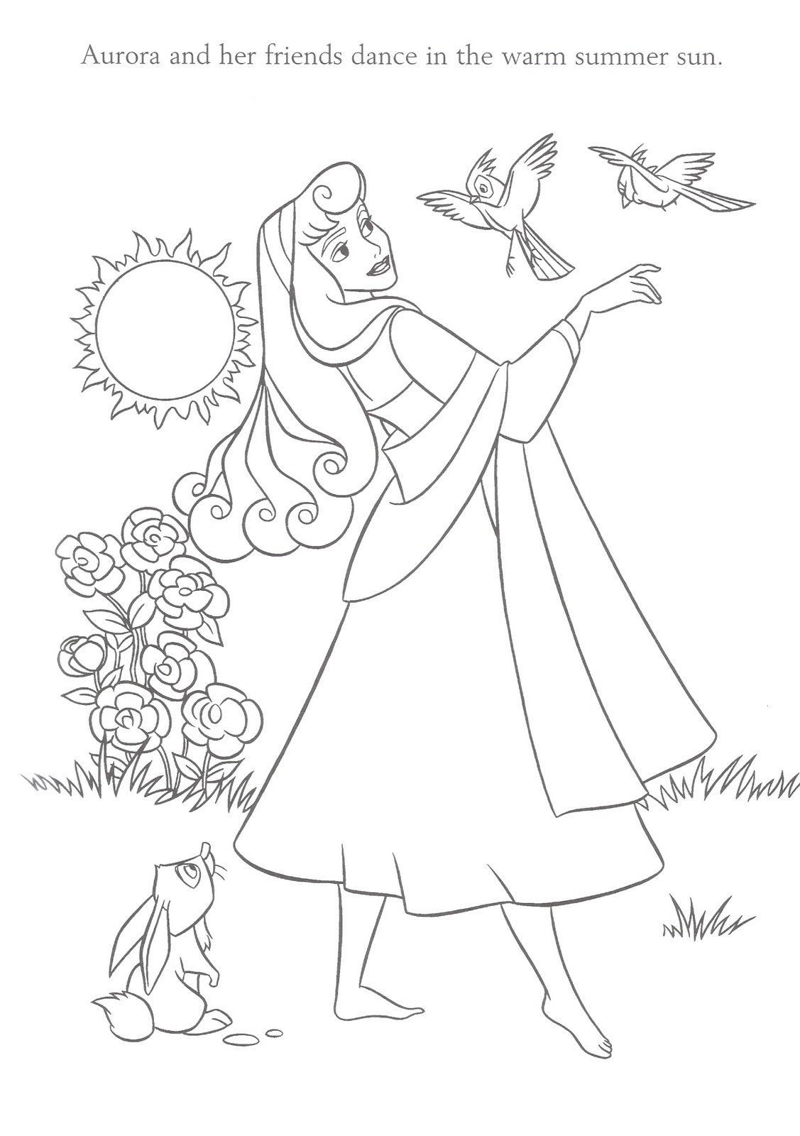 princess aurora coloring pages - Princess Aurora Online Coloring Page Sweetie Games