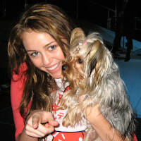 Miley Cyrus and her dog