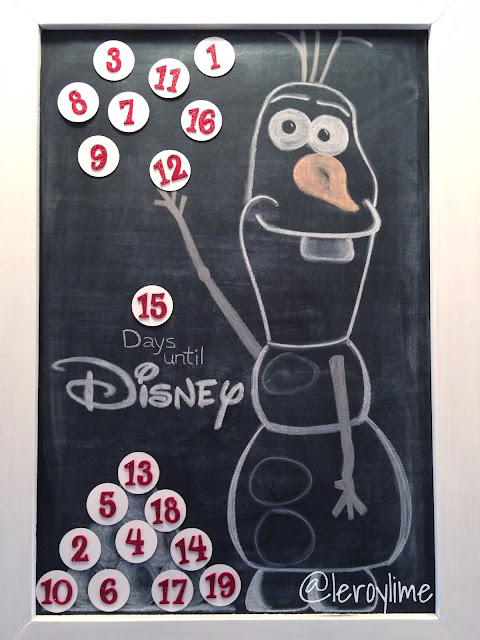 Olaf Disney Countdown - Freehand Chalkboard Lettering and Art - LeroyLime