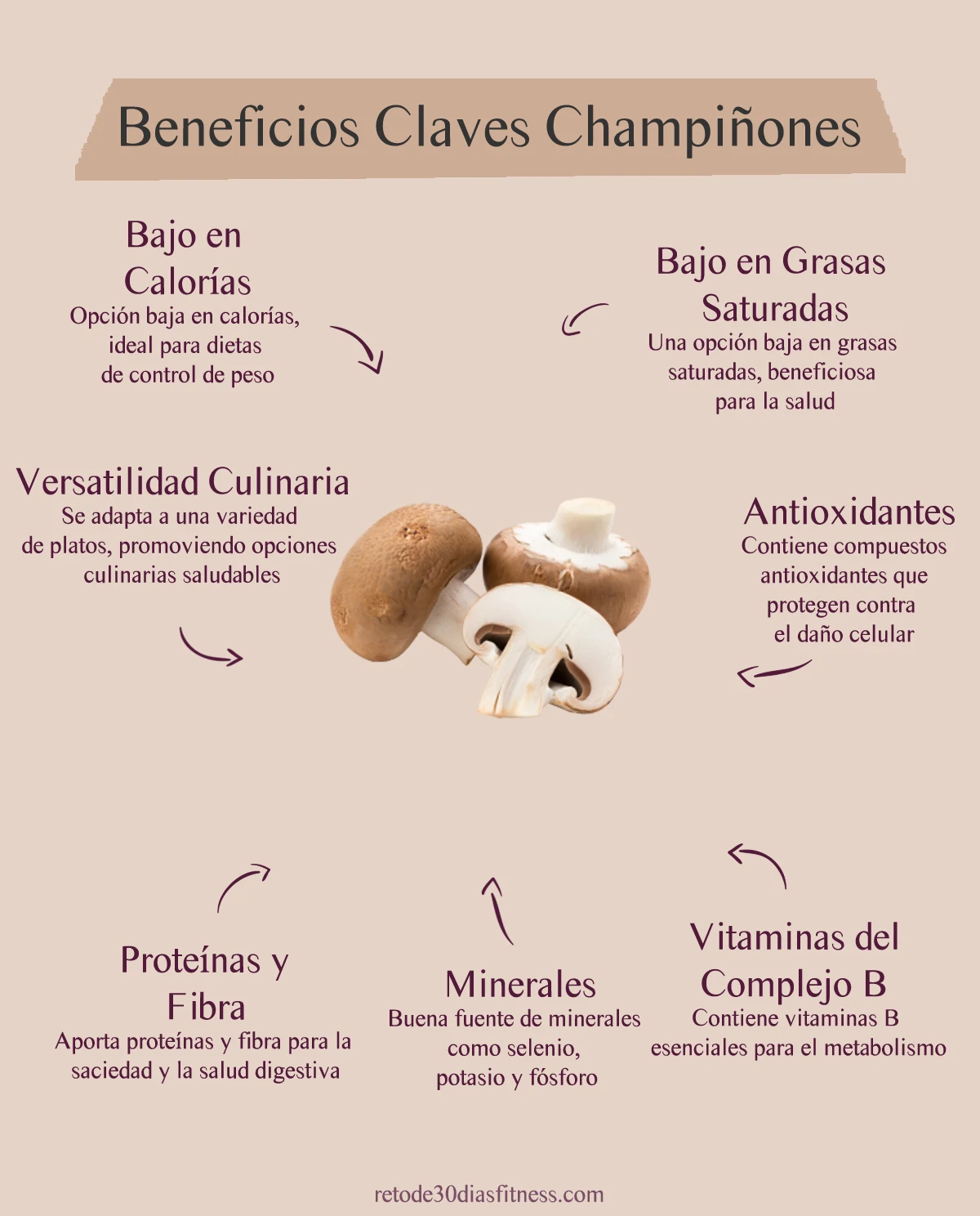 Infografía: Beneficios de los champiñones