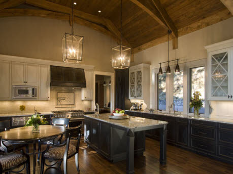 Dark Wood Cabinets Kitchen