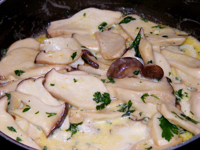 Homemade creamy king oyster mushrooms. Photo by Loire Valley Time Travel.