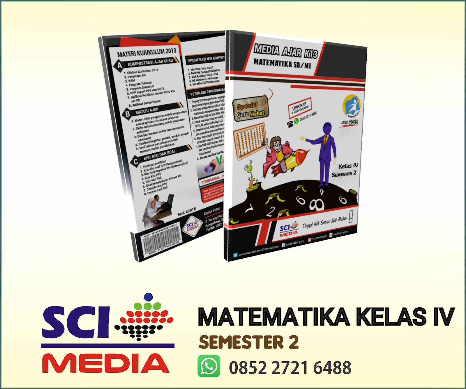 MEDIA AJAR GURU K13 MATEMATIKA KELAS IV SEMESTER 2 REVISI 2018 UNTUK SD MI