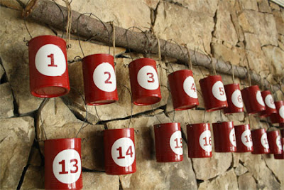 http://www.skiptomylou.org/2011/11/29/recycled-tin-can-advent-calendar-50-family-activities/