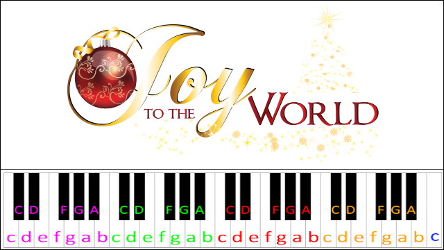 Joy to the World by Isaac Watts (Hard Version) Piano / Keyboard Easy Letter Notes for Beginners