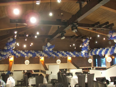  Ceiling drape with balloons garlands 